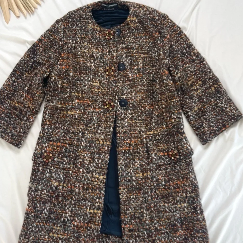 Dolce & Gabbana Multicolor Tweed Teddy Jacket - Picture 2 of 6